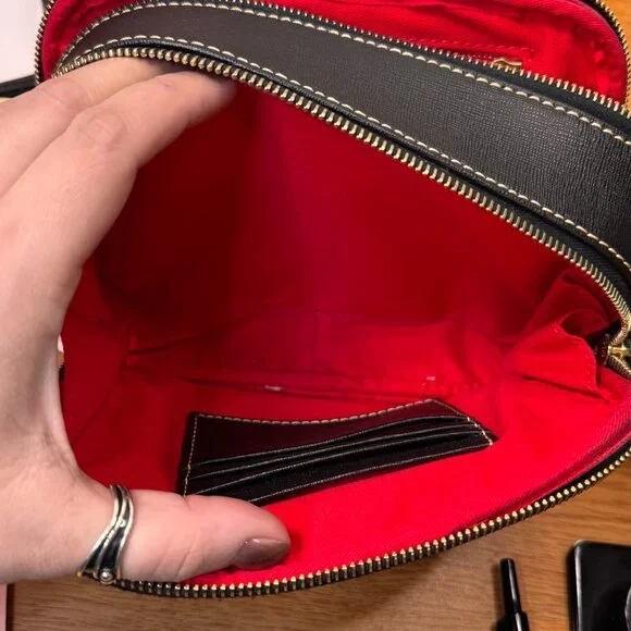 Dooney‎ & Bourke Saffiano Leather Sawyer Crossbody Purse Black - Picture 7 of 11